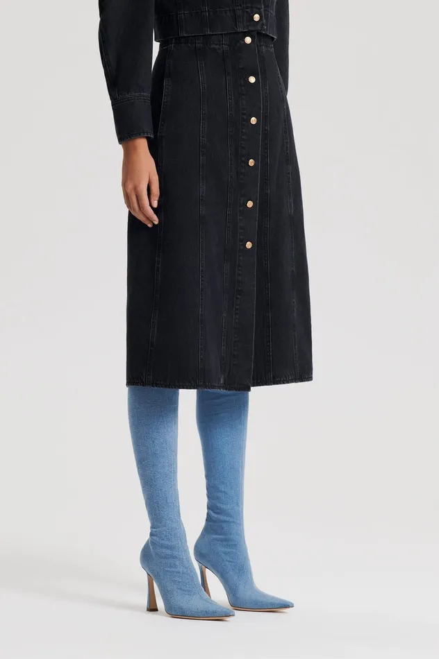 Denim Scanlan Theodore Women DENIM PENCIL SKIRT WASHEDBLACKG Denim Scanlan Theodore Women DENIM PENCIL SKIRT WASHEDBLACKG