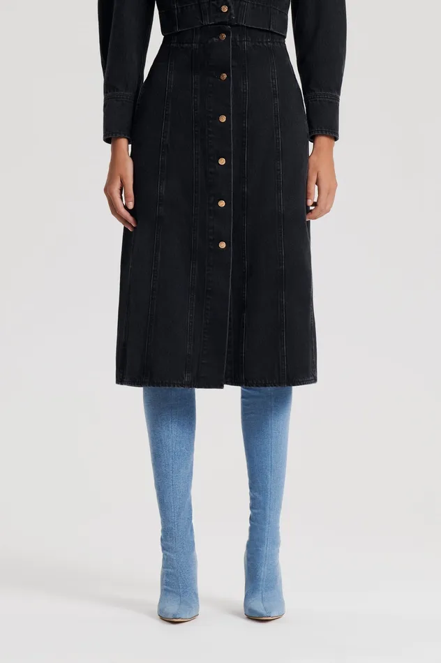 Denim Scanlan Theodore Women DENIM PENCIL SKIRT WASHEDBLACKG Denim Scanlan Theodore Women DENIM PENCIL SKIRT WASHEDBLACKG