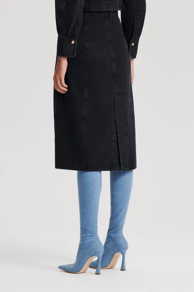 Denim Scanlan Theodore Women DENIM PENCIL SKIRT WASHEDBLACKG Denim Scanlan Theodore Women DENIM PENCIL SKIRT WASHEDBLACKG