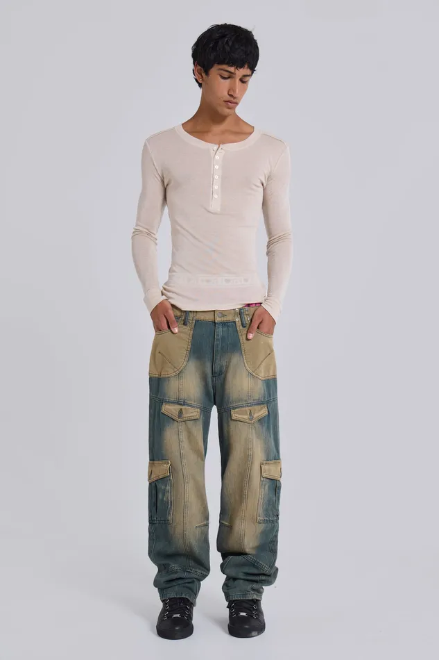 Denim Shop 03907 Contrast Cargo Jeans 8211 Jaded London Men