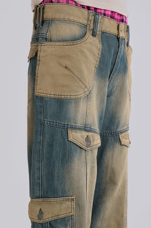 Denim Shop 03907 Contrast Cargo Jeans 8211 Jaded London Men
