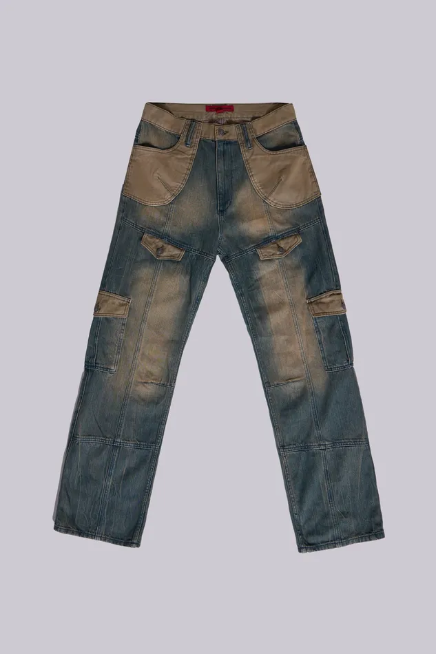 Denim Shop 03907 Contrast Cargo Jeans 8211 Jaded London Men