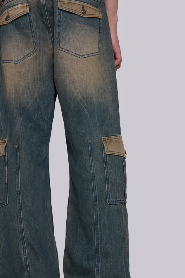Denim Shop 03907 Contrast Cargo Jeans 8211 Jaded London Men