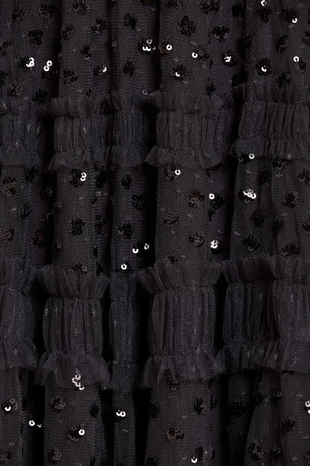 Dot Shimmer Ankle Gown Black Women Needle and Thread Dresses