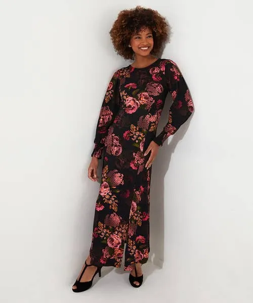Dramatic Florals Jersey Dress Black Dresses Joebrowns Apparel