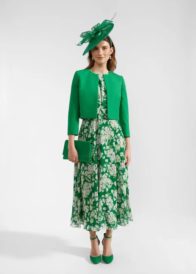Dresses and Jumpsuits Women HOBBS Bronwyn Silk Midi Dress Green Multi