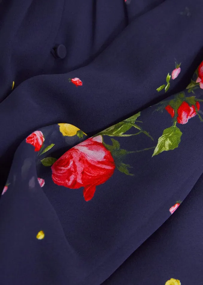 Dresses and Jumpsuits Women HOBBS Eva Floral Silk Dress Navy Multi