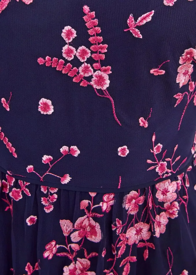 Dresses and Jumpsuits Women HOBBS Petite Bethany Embroidered Dress Navy Pink