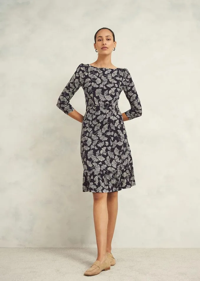 Dresses and Jumpsuits Women HOBBS Petite Ginny Jersey Dress Navy Cream