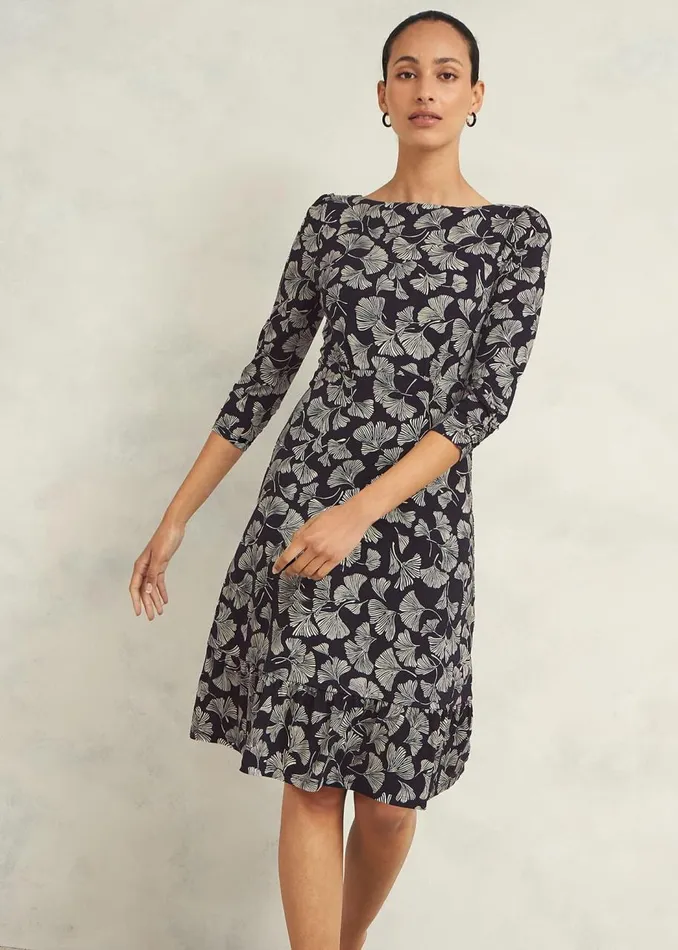 Dresses and Jumpsuits Women HOBBS Petite Ginny Jersey Dress Navy Cream