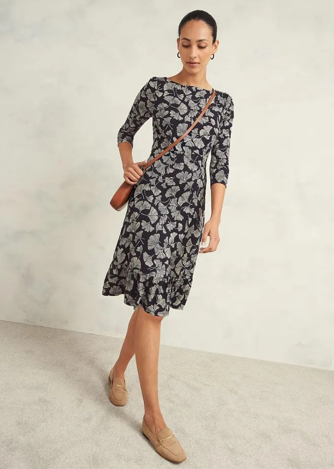 Dresses and Jumpsuits Women HOBBS Petite Ginny Jersey Dress Navy Cream