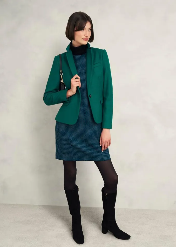 Dresses and Jumpsuits Women HOBBS Petite Sariah Wool Dress Green Multi