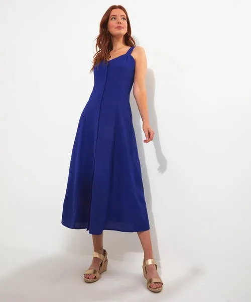 Dresses Apparel Jane Button Through Linen Blend Dress Blue Joebrowns Dresses Apparel Jane Button Through Linen Blend Dress Blue Joebrowns