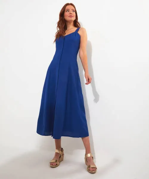 Dresses Apparel Jane Button Through Linen Blend Dress Blue Joebrowns Dresses Apparel Jane Button Through Linen Blend Dress Blue Joebrowns