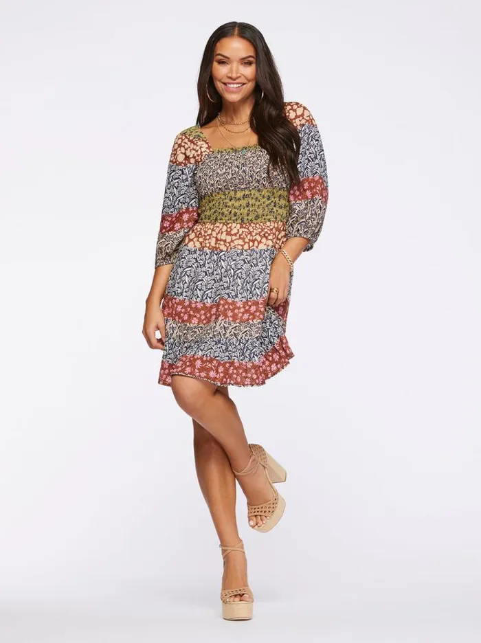 Dresses Clothing Jessica Simpson Aldan Dress In Blooming Patchwork