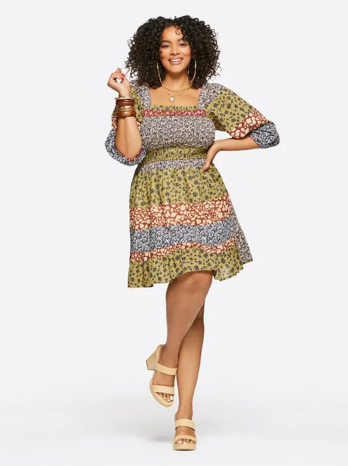 Dresses Clothing Jessica Simpson Aldan Dress In Blooming Patchwork