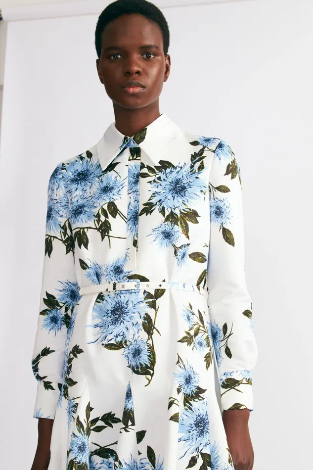 Dresses Emilia Wickstead Women Tomasina Dress In Blue Floral Print Taffeta Faille Dresses Emilia Wickstead Women Tomasina Dress In Blue Floral Print Taffeta Faille