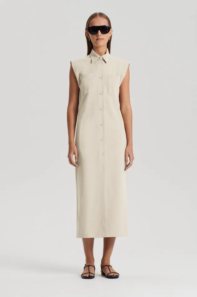 Dresses Scanlan Theodore Women ITALIAN PATCH POCKET DRESS NOUGAT