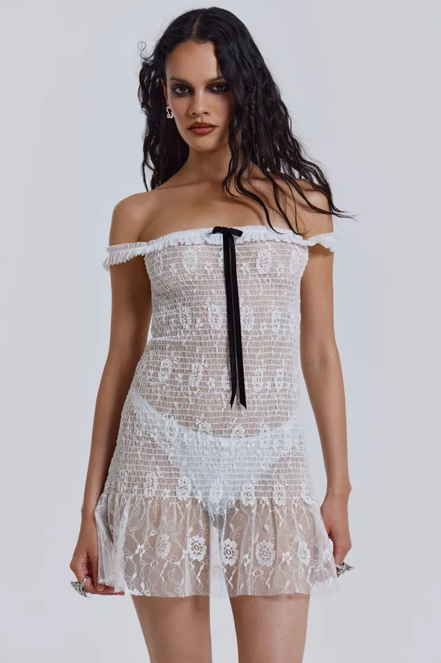 Dresses Shop Rita Mini Dress in White 8211 Jaded London Women