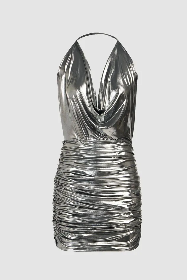 Dresses Women Halston Frances Dress In Foil Jersey Luster