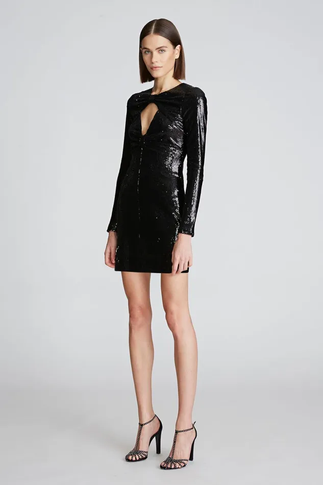 Dresses Women Halston Kaylee Dress In Sequins Black