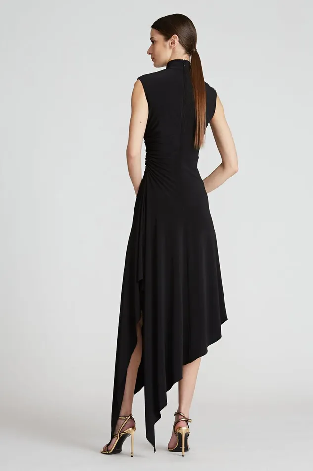 Dresses Women Halston Layla Jersey Side Drape Dress Jet Black