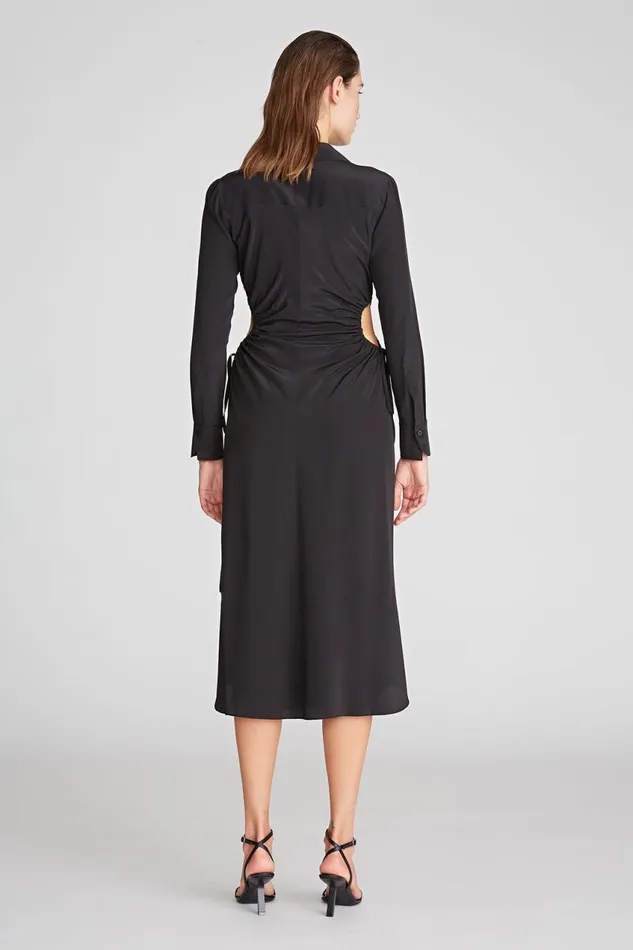 Dresses Women Halston Pat Dress In Crepe De Chine Black