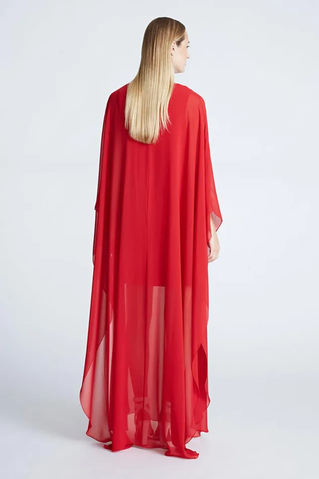Dresses Women Halston Paula Gown In ChiffonCrepe Halston Red Dresses Women Halston Paula Gown In ChiffonCrepe Halston Red
