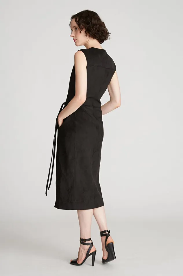 Dresses Women Halston Paulina Dress In Ultrasuede Black