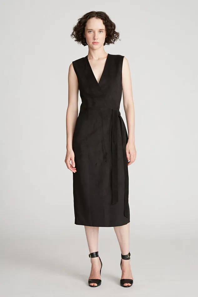 Dresses Women Halston Paulina Dress In Ultrasuede Black