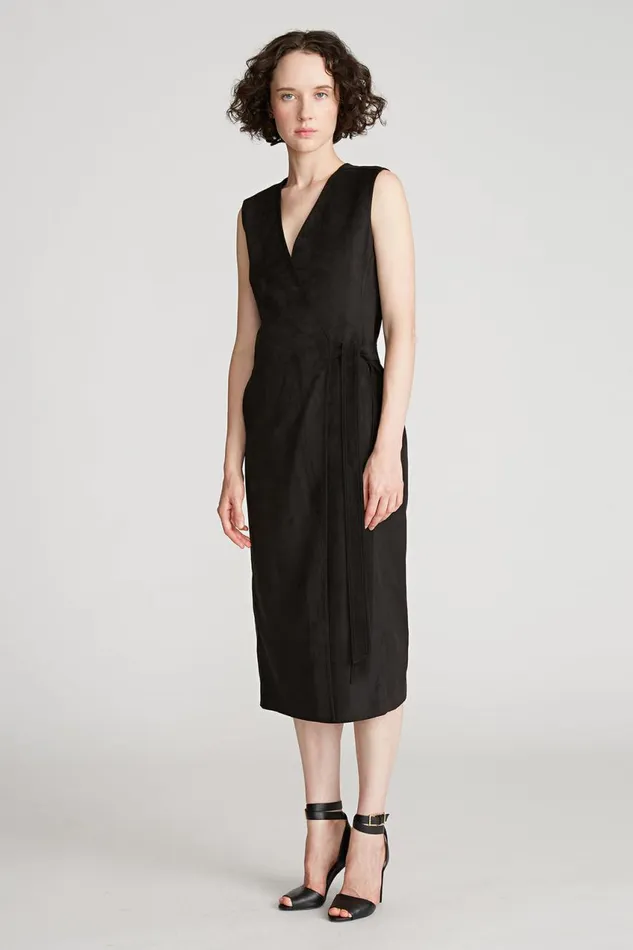Dresses Women Halston Paulina Dress In Ultrasuede Black