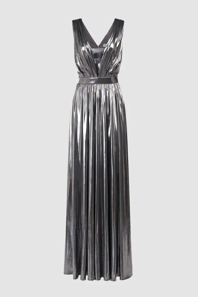 Dresses Women Halston Titania Gown In Foil Jersey Luster