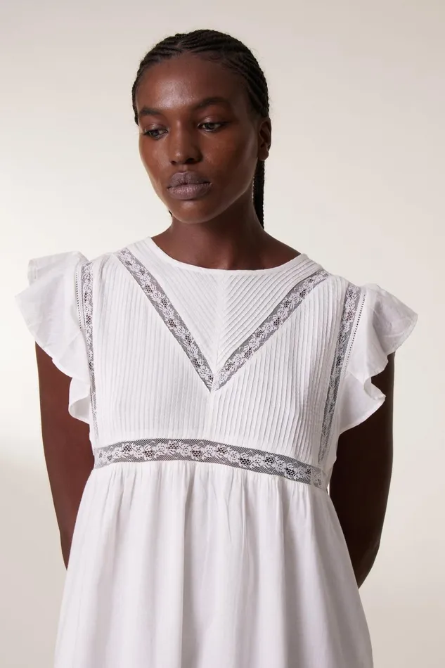 Dresses Women Leon and Harper Roos Lace Dress Off White