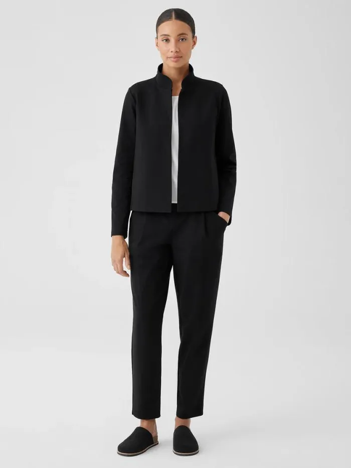 Eileen Fisher Extended Sizing 1X3X Cotton Blend Ponte Stand Collar Jacket Black 8211 Shop