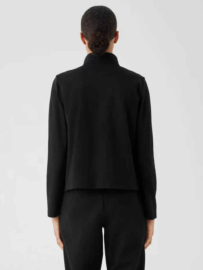 Eileen Fisher Extended Sizing 1X3X Cotton Blend Ponte Stand Collar Jacket Black 8211 Shop