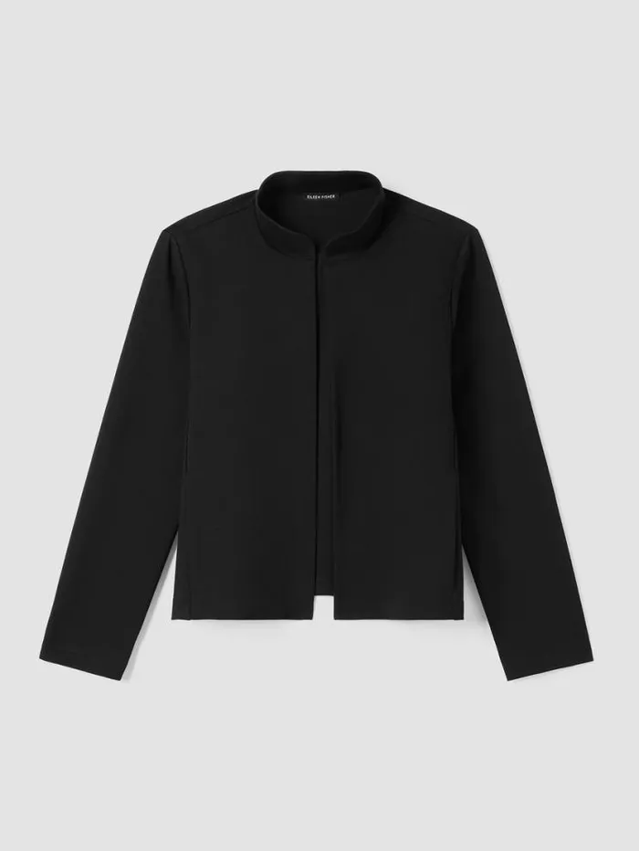 Eileen Fisher Extended Sizing 1X3X Cotton Blend Ponte Stand Collar Jacket Black 8211 Shop