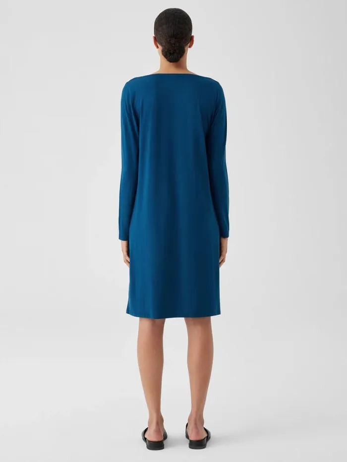 Eileen Fisher Extended Sizing 1X3X Fine Jersey Cowl Neck Dress Atlantis 8211 Shop