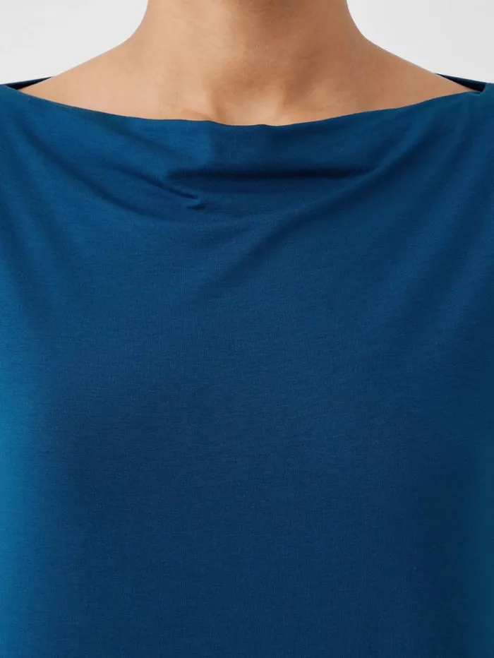 Eileen Fisher Extended Sizing 1X3X Fine Jersey Cowl Neck Dress Atlantis 8211 Shop