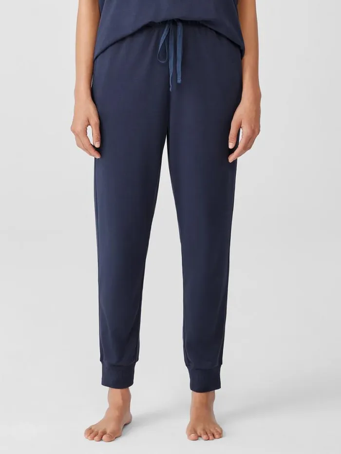 Eileen Fisher Extended Sizing 1X3X Organic Cotton InterlockJogger Sleep Pant Indigo 8211 Shop