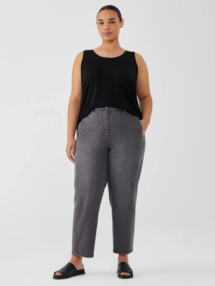 Eileen Fisher Extended Sizing 1X3X Organic Cotton Stretch Lantern Jean Carbon 8211 Shop