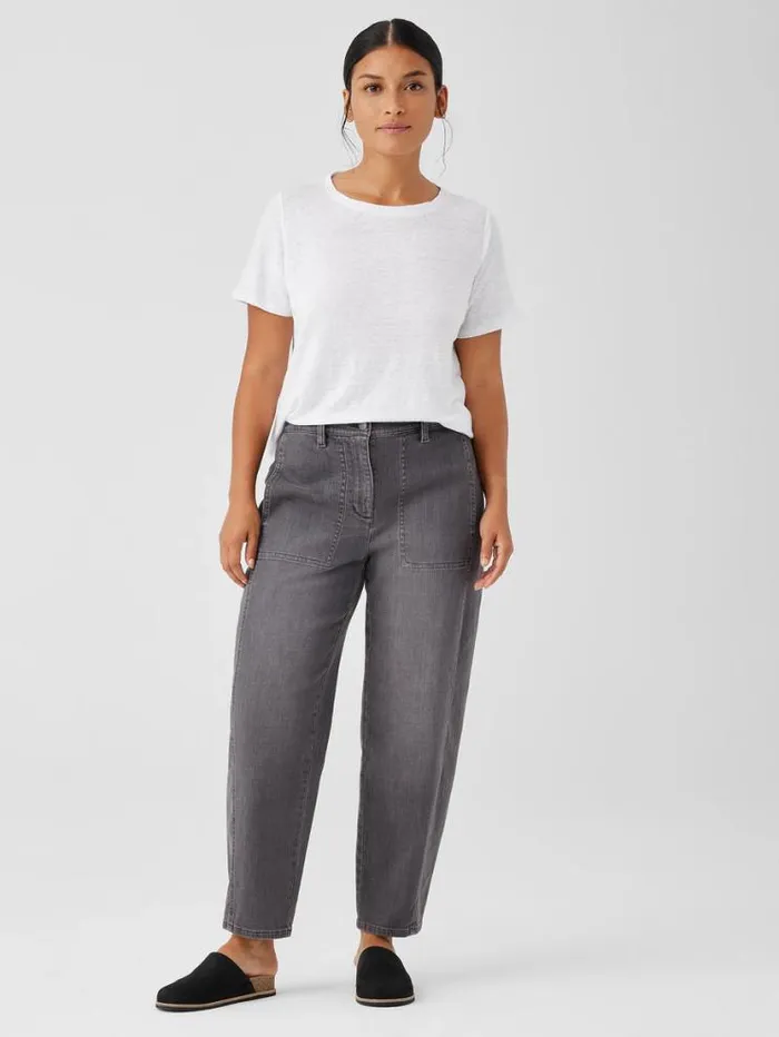 Eileen Fisher Extended Sizing 1X3X Organic Cotton Stretch Lantern Jean Carbon 8211 Shop