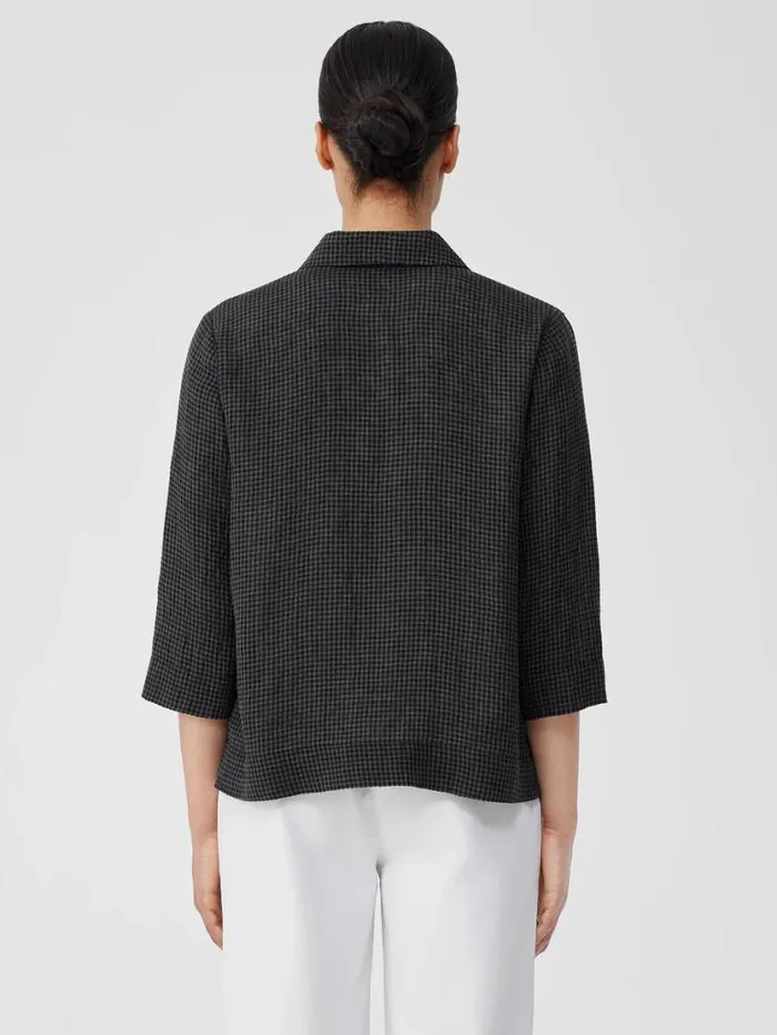 Eileen Fisher Extended Sizing 1X3X Puckered Organic Linen Shirt Jacket Black 8211 Shop