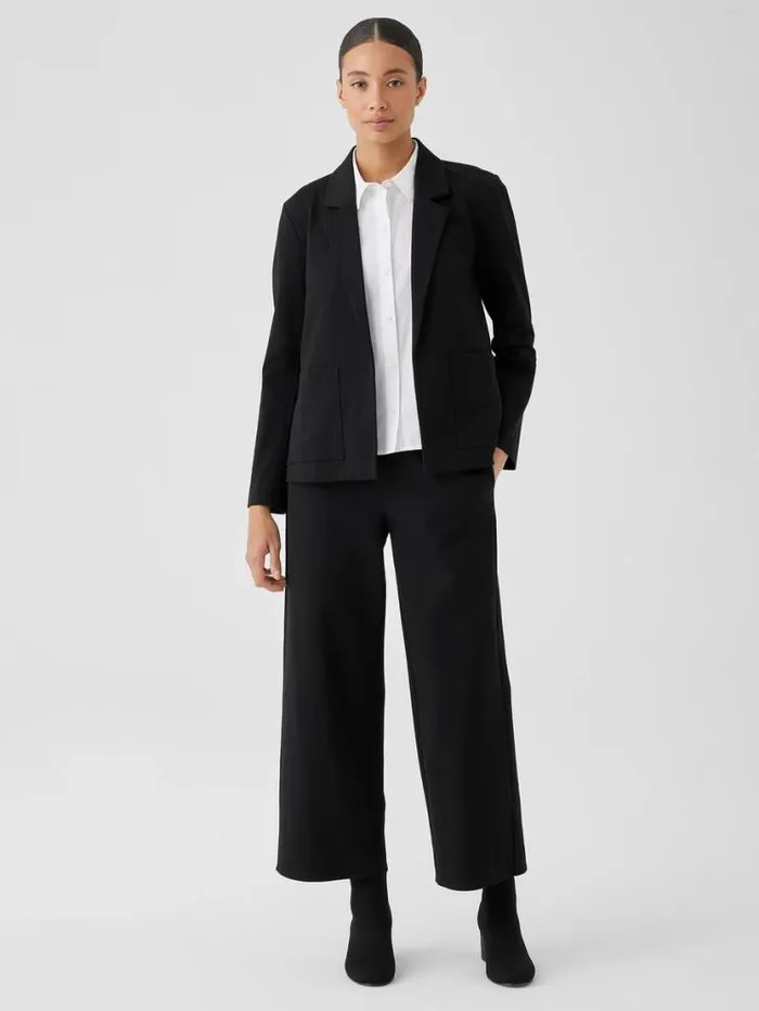 Eileen Fisher Jackets Coats and Vests Cotton Ponte Blazer Black 8211 Shop