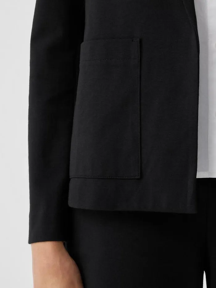 Eileen Fisher Jackets Coats and Vests Cotton Ponte Blazer Black 8211 Shop