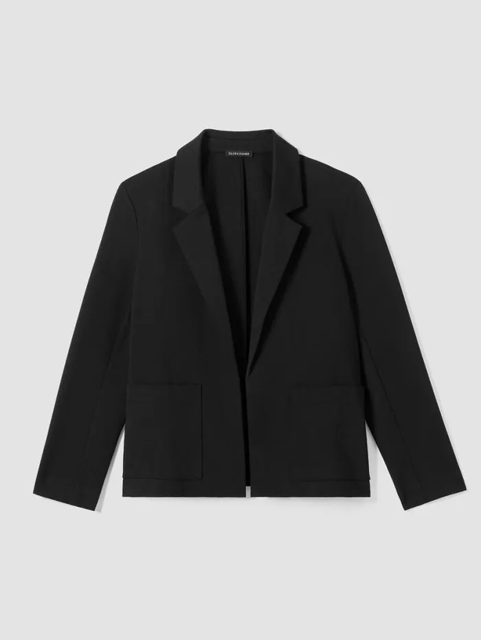 Eileen Fisher Jackets Coats and Vests Cotton Ponte Blazer Black 8211 Shop
