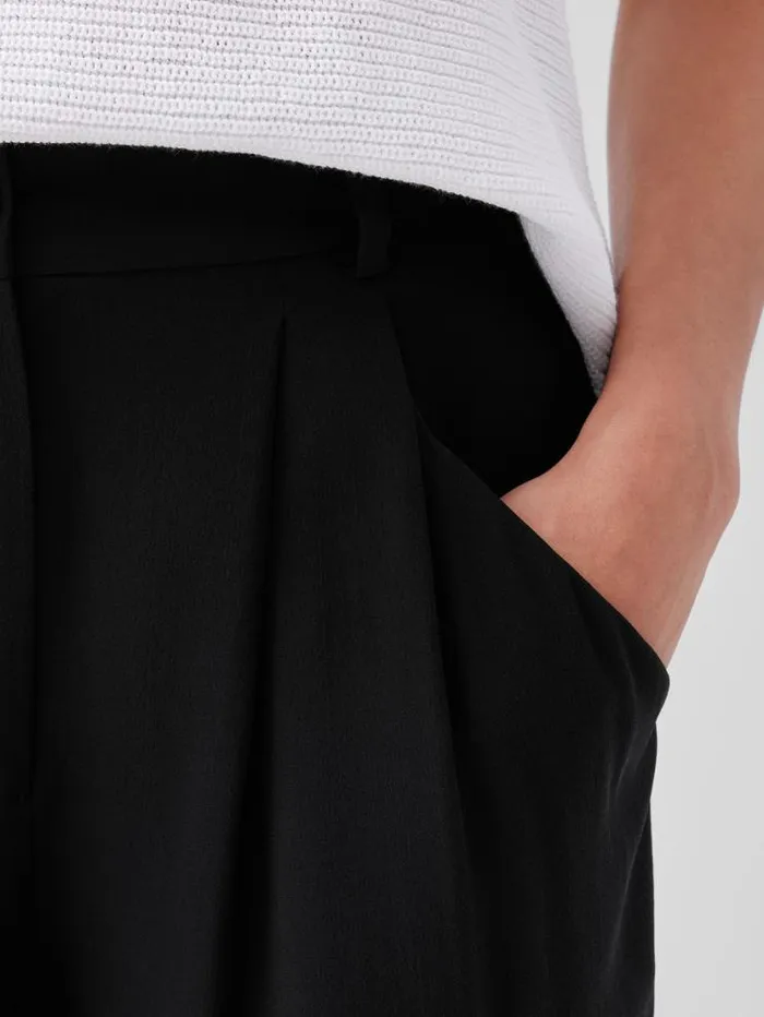 Eileen Fisher Pants Shorts and Jumpsuits Silk Georgette Crepe Carrot Pant Black 8211 Shop