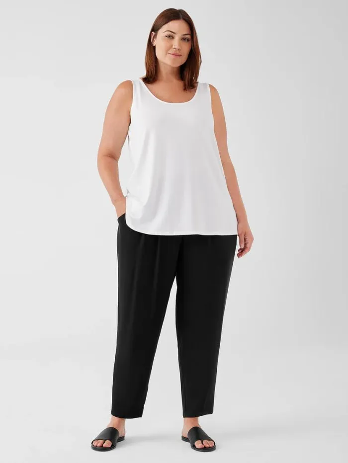 Eileen Fisher Pants Shorts and Jumpsuits Silk Georgette Crepe Carrot Pant Black 8211 Shop