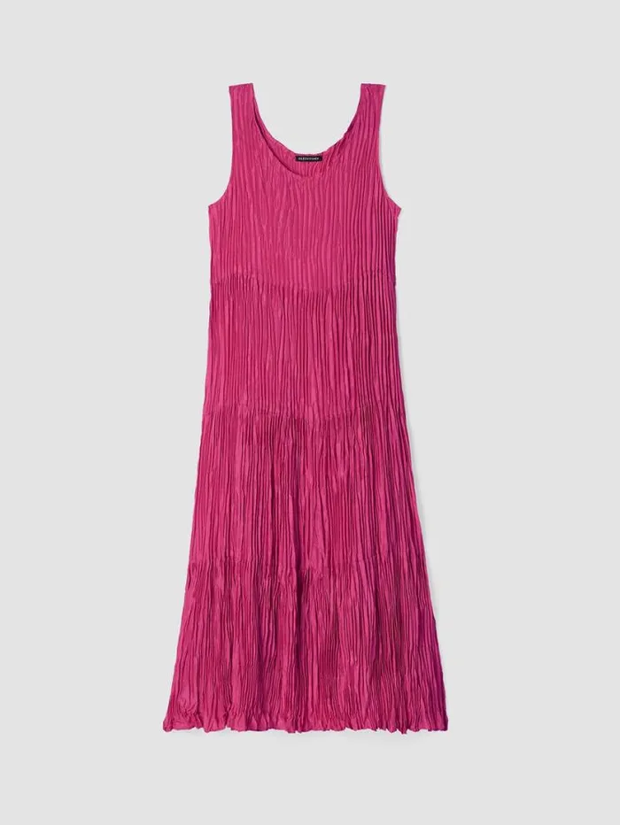 Eileen Fisher Petite Crushed Silk Tiered Dress Geranium 8211 Shop