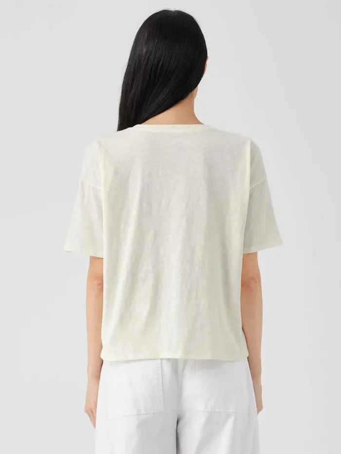 Eileen Fisher Petite Organic Cotton Hazy Slub Tee Softwhite 8211 Shop