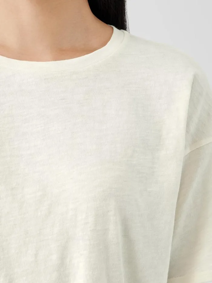 Eileen Fisher Petite Organic Cotton Hazy Slub Tee Softwhite 8211 Shop